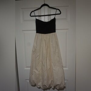 Sincerely Jules Black and Cream Strapless Dress